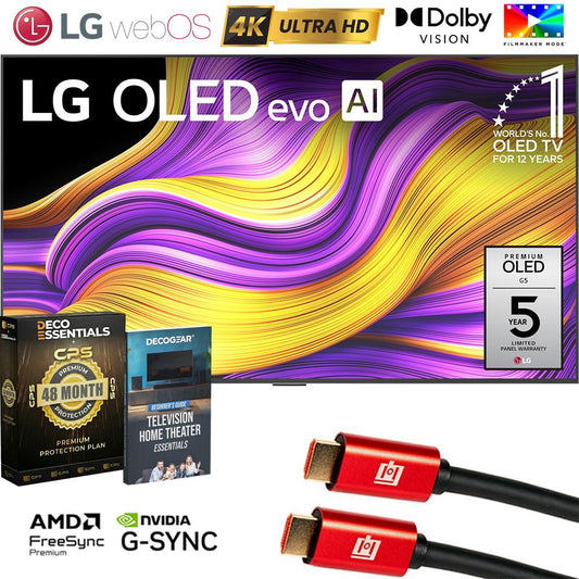 LG 65" G5 OLED evo 4K UHD TV with One Wall Design (2025) w/ 4 Year Warranty Bundle