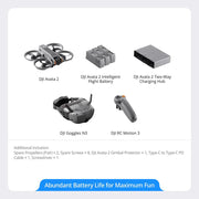 DJI Avata 2 Fly Smart Combo (Three Batteries) with PFV Drone, Goggles N3 , Remote