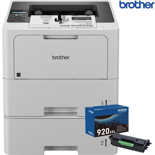 Brother Business Monochrome Laser Printer White + Brother Toner Cartridge Black