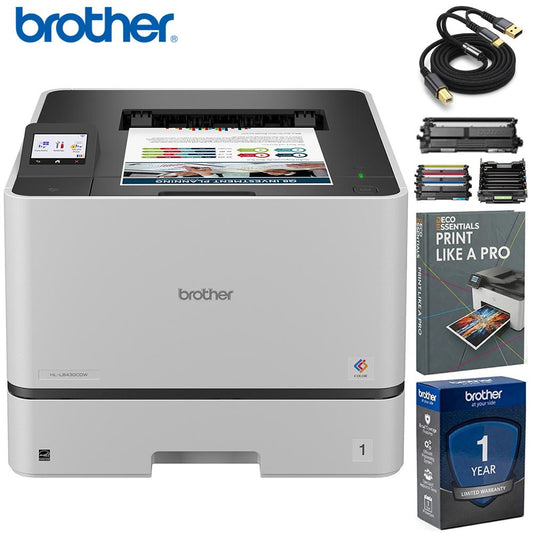 Brother Business Color Laser Printer with Wireless Networking + Print Like A Pro Bundle