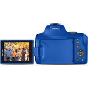 Minolta 64MP Auto Focus Digital Camera Blue with Camera Bag and 64GB Card