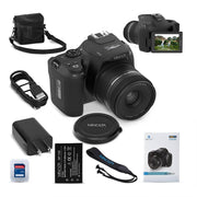 Minolta 64 MP / 4K Bridge Camera Black with Camera Bag and Memory 64GB Card