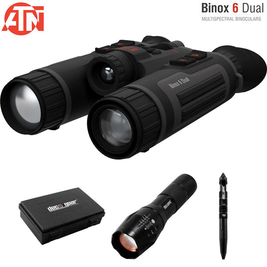 ATN Binox 6 Dual 6-48x Thermal Multispectral Binoculars with Tactical Bundle