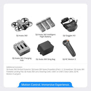 DJI Avata 360 Motion Fly More Combo Drone Goggles N3 Batteries +26 Month Protection