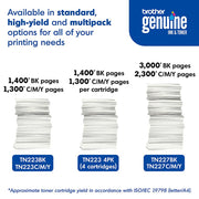 Brother Genuine Standard Yield 4-Pack Toner Cartridges + Deco Essentials Guide