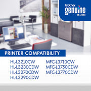 Brother Genuine Standard Yield 4-Pack Toner Cartridges + Deco Essentials Guide