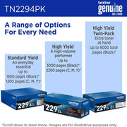 Brother Standard-Yield Toner 4 Pack C/M/Y/BK with Deco Essentials Guide