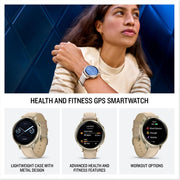 Garmin Venu 4, 41mm Smartwatch Lunar Gold with Sand Band + Metal Bands Bundle