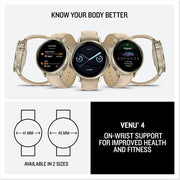 Garmin Venu 4, 41mm Smartwatch Lunar Gold with Sand Band + Metal Bands Bundle