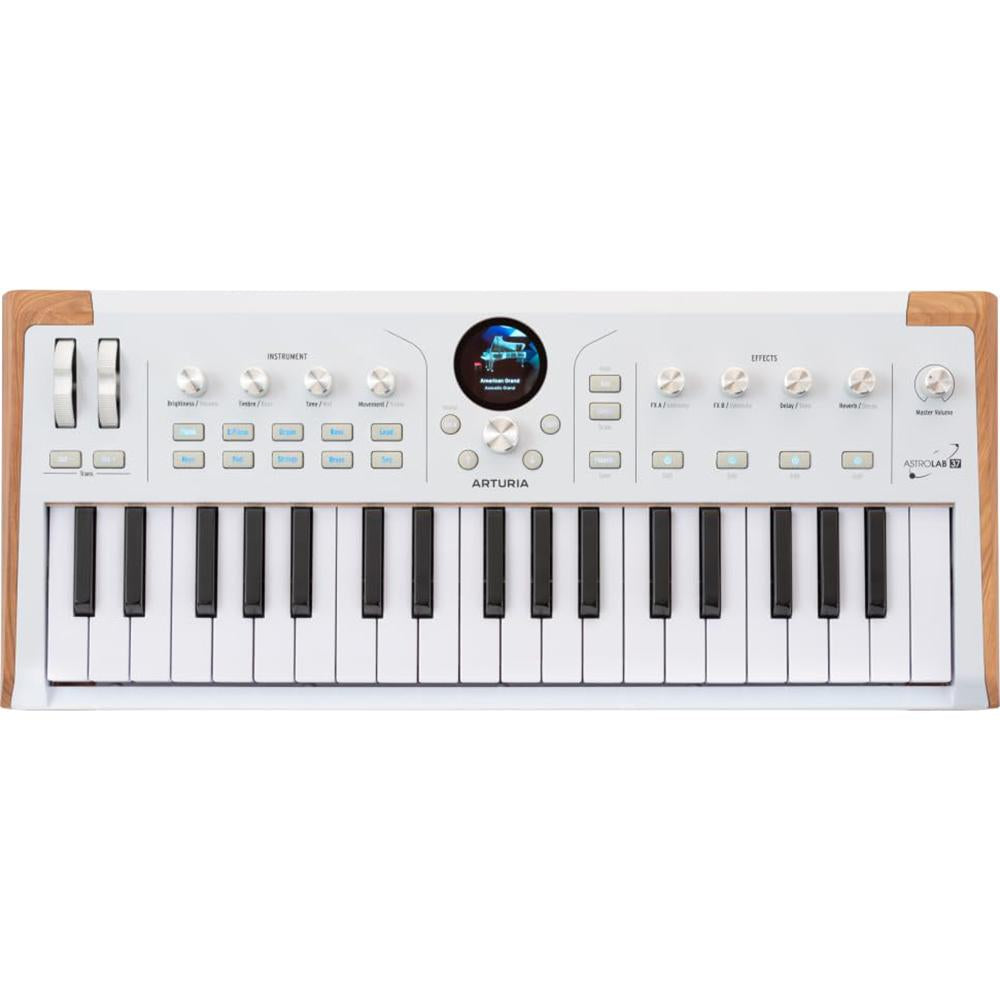 Arturia AstroLab 37-Key Slim-Key Stage Keyboard, White and Wood