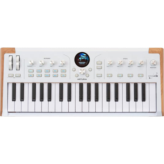 Arturia AstroLab 37-Key Slim-Key Stage Keyboard, White and Wood