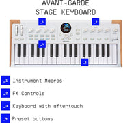 Arturia AstroLab 37-Key Slim-Key Stage Keyboard, White and Wood