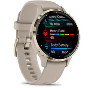 Garmin Venu 3S Fitness GPS Smartwatch Gold with Gray Band 41mm + Bands Bundle