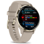 Garmin Venu 3S Health Fitness GPS Smartwatch Gold with Gray Case + Bands Bundle