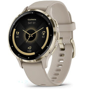 Garmin Venu 3S Fitness GPS Smartwatch Gold with Gray Band 41mm + Bands Bundle
