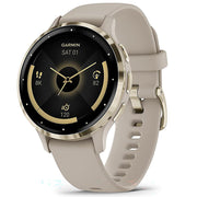 Garmin Venu 3S Health Fitness GPS Smartwatch Gold with Gray Case + Bands Bundle