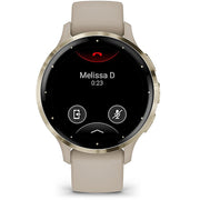 Garmin Venu 3S Fitness GPS Smartwatch Gold with Gray Band 41mm + Bands Bundle