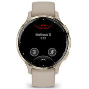 Garmin Venu 3S Health Fitness GPS Smartwatch Gold with Gray Case + Bands Bundle
