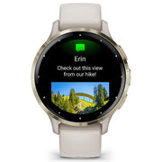 Garmin Venu 3S Health Fitness GPS Smartwatch Gold with Ivory Case + Bands Bundle