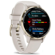 Garmin Venu 3S Fitness GPS Smartwatch Gold with Ivory Case 41mm + Bands Bundle