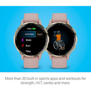 Garmin Venu 3S Health Fitness GPS Smartwatch Gold with Rose Case + Bands Bundle