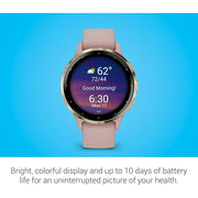 Garmin Venu 3S Fitness GPS Smartwatch Gold with Rose Case 41mm + Bands Bundle