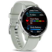 Garmin Venu 3S Health Fitness GPS Smartwatch Steel with Gray Case + Bands Bundle