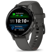 Garmin Venu 3S Health Fitness GPS Smartwatch Steel with Gray Case + Bands Bundle