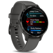 Garmin Venu 3S Health Fitness GPS Smartwatch Steel with Gray Case + Bands Bundle