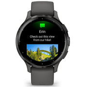Garmin Venu 3S Health Fitness GPS Smartwatch Steel with Gray Case + Bands Bundle
