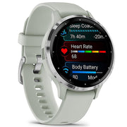 Garmin Venu 3S Fitness GPS Smartwatch Silver with Gray Band 41mm + Bands Bundle