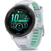 Garmin Forerunner 265S GPS Smartwatch Whitestone/Neo Tropic + Metal Bands Bundle
