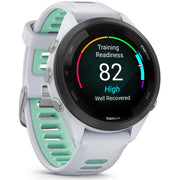 Garmin Forerunner 265S GPS Smartwatch Whitestone/Neo Tropic + Metal Bands Bundle
