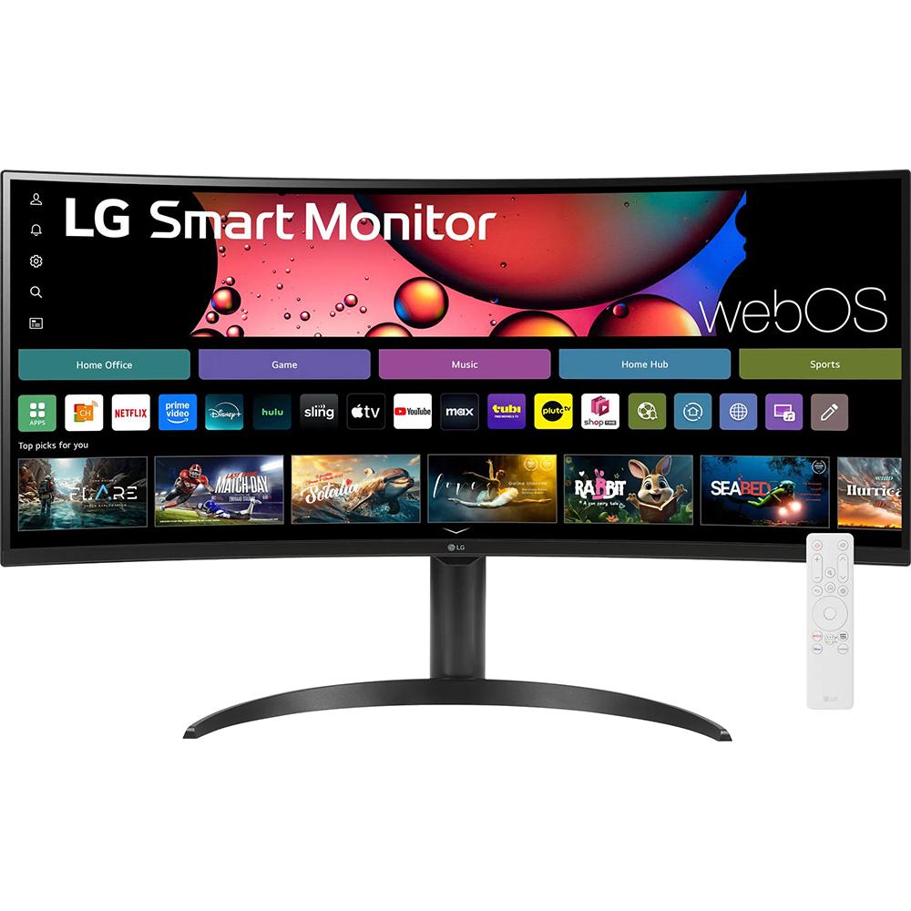 LG 34 Inch Smart Monitor Curved Screen with Stand Open Box + 1 Year Warranty