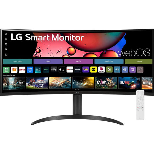 LG 34 Inch Smart Monitor Curved Screen with Stand Open Box + 1 Year Warranty
