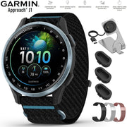 Garmin Approach J1 Cloud Blue Aluminum Bezel with Black/Azure Band + Band Bundle