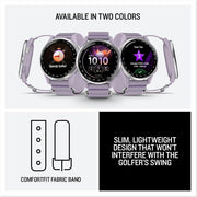Garmin Approach J1 Silver Aluminum Bezel with Lilac ComfortFit Band+Band Bundle