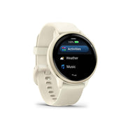 Garmin VIVOACTIVE 6 Health and Fitness GPS Smartwatch Bone with Band Bundle
