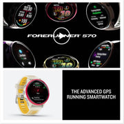 Garmin Forerunner 570 - 42mm GPS Smartwatch Aluminum & Mango Band + Band Bundle