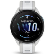 Garmin Forerunner 165 Music Smart Sport Watch Gray + Whitestone with Band Bundle