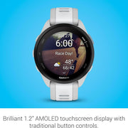 Garmin Forerunner 165 Smart Sport Watch Mist Gray + Whitestone with Band Bundle