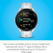 Garmin Forerunner 165 Smart Sport Watch Mist Gray + Whitestone with Band Bundle