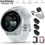 Garmin Forerunner 570 - 42mm GPS Smartwatch Aluminum and Blue Band + Band Bundle