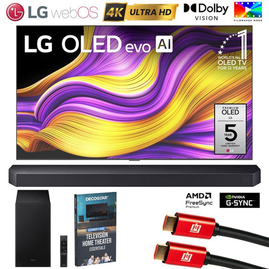 LG 83" G5 OLED evo 4K UHD Smart webOS TV (2025) w/Soundbar +Subwoofer Bundle