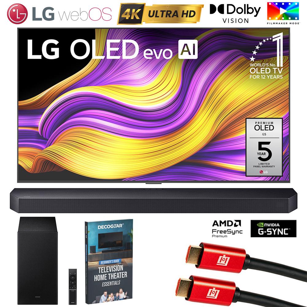LG 65" G5 OLED evo 4K UHD Smart webOS TV (2025) w/Soundbar +Subwoofer Bundle