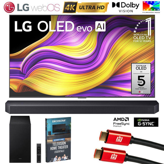 LG 65" G5 OLED evo 4K UHD Smart webOS TV (2025) w/Soundbar +Subwoofer Bundle