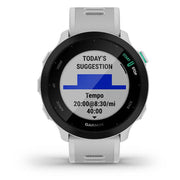 Garmin Forerunner 55 GPS Running Watch & Activity Tracker White with Band Bundle