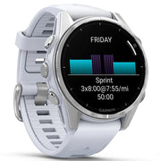 Garmin Fenix 8 43 mm, AMOLED, Silver with Whitestone Band + 20mm Band Bundle