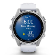 Garmin Fenix 8 43 mm, AMOLED, Silver with Whitestone Band + 20mm Band Bundle