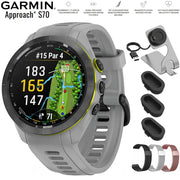 Garmin Approach S70 42 mm GPS Golf Watch Powder Grey Band with 20mm Band Bundle